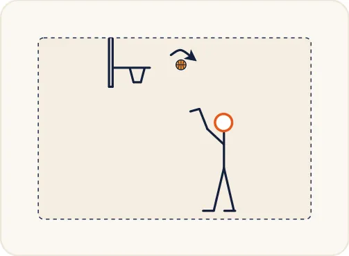 Schéma 3 de l’exercice de basket « Travail de la finition du geste »